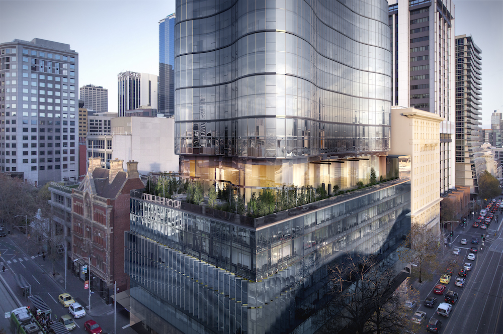 Artist's impression of Mövenpick Hotel Melbourne On Spencer's exterior